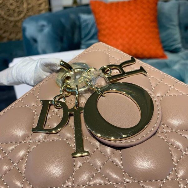 1:1 Replica Christian Dior Medium Lady Dior Bag Rose Des Vents For Women 9.5in/24cm CD