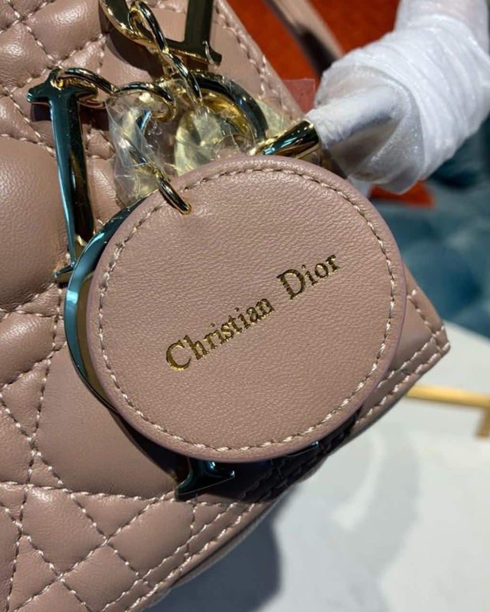 1:1 Replica Christian Dior Medium Lady Dior Bag Rose Des Vents For Women 9.5in/24cm CD