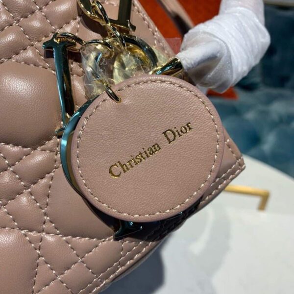 1:1 Replica Christian Dior Medium Lady Dior Bag Rose Des Vents For Women 9.5in/24cm CD