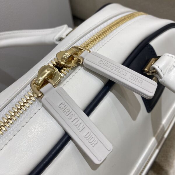 1:1 Replica Christian Dior Medium Vibe Zip Bowling Bag, White, For Men/Women Bowling Bags, 34cm CD M6202OOBR_M879