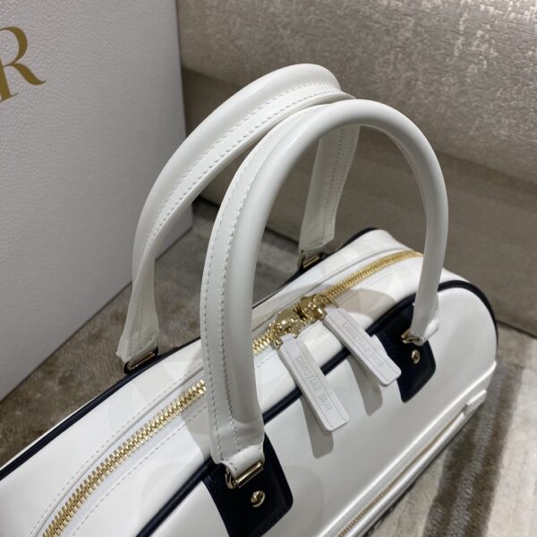 1:1 Replica Christian Dior Medium Vibe Zip Bowling Bag, White, For Men/Women Bowling Bags, 34cm CD M6202OOBR_M879