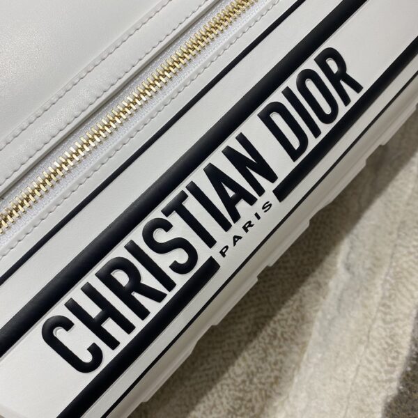1:1 Replica Christian Dior Medium Vibe Zip Bowling Bag, White, For Men/Women Bowling Bags, 34cm CD M6202OOBR_M879
