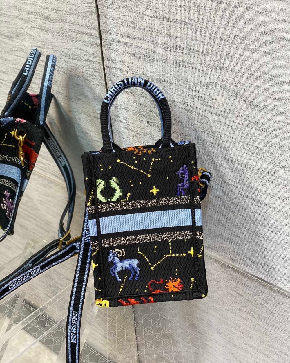 1:1 Replica Christian Dior Mimi Dior Book Tote Phone Bag Black, For Women, Women’s Handbags 7in/18cm CD