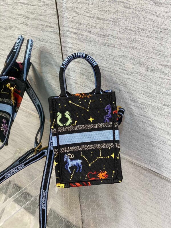 1:1 Replica Christian Dior Mimi Dior Book Tote Phone Bag Black, For Women, Women’s Handbags 7in/18cm CD