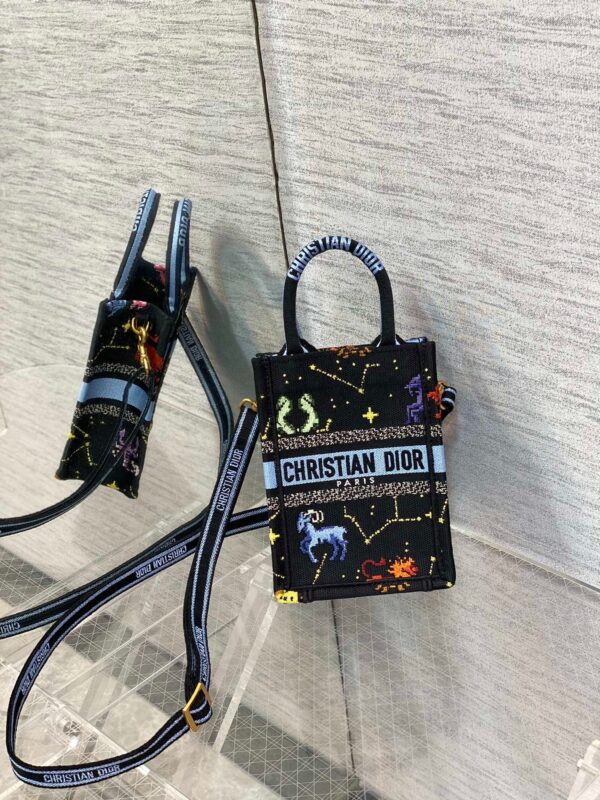 1:1 Replica Christian Dior Mimi Dior Book Tote Phone Bag Black, For Women, Women’s Handbags 7in/18cm CD