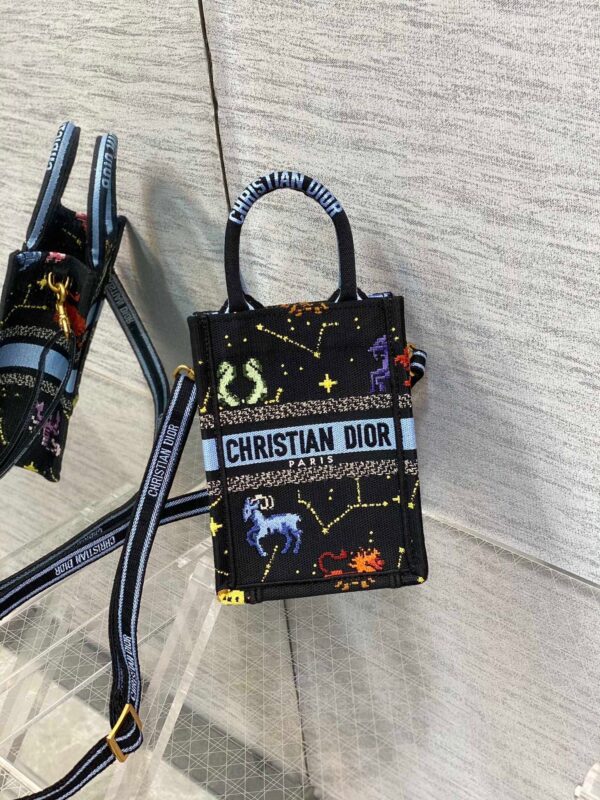 1:1 Replica Christian Dior Mimi Dior Book Tote Phone Bag Black, For Women, Women’s Handbags 7in/18cm CD