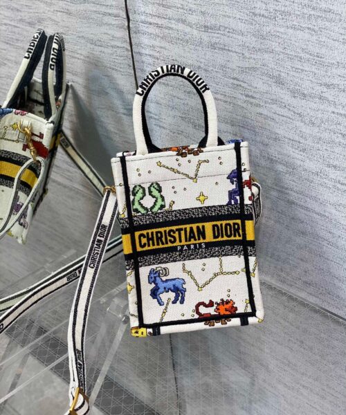 1:1 Replica Christian Dior Mimi Dior Book Tote Phone Bag Yellow, For Women, Women’s Handbags 7in/18cm CD S5555CRTY_M930