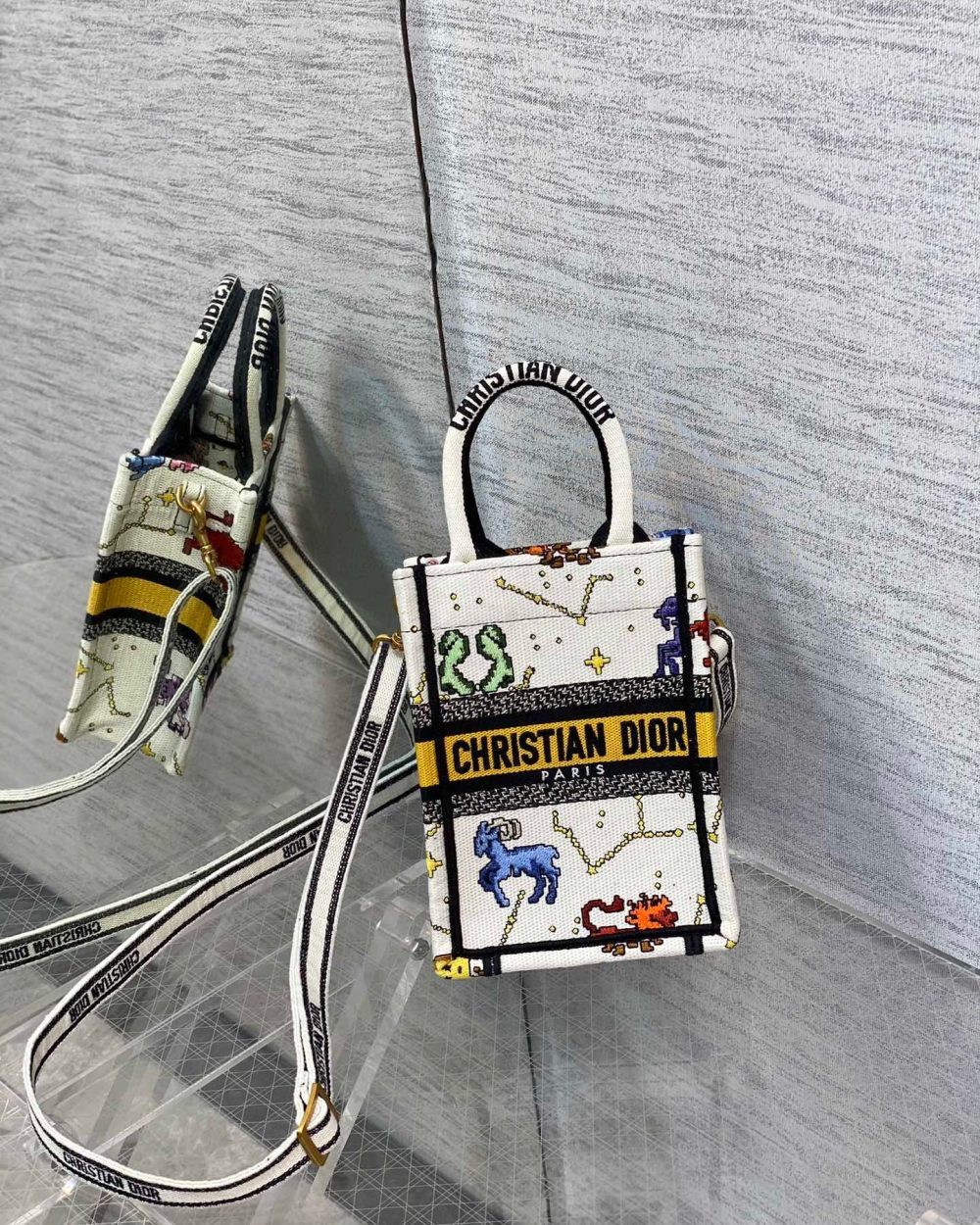 1:1 Replica Christian Dior Mimi Dior Book Tote Phone Bag Yellow, For Women, Women’s Handbags 7in/18cm CD S5555CRTY_M930