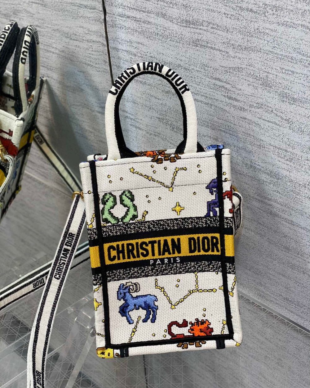 1:1 Replica Christian Dior Mimi Dior Book Tote Phone Bag Yellow, For Women, Women’s Handbags 7in/18cm CD S5555CRTY_M930