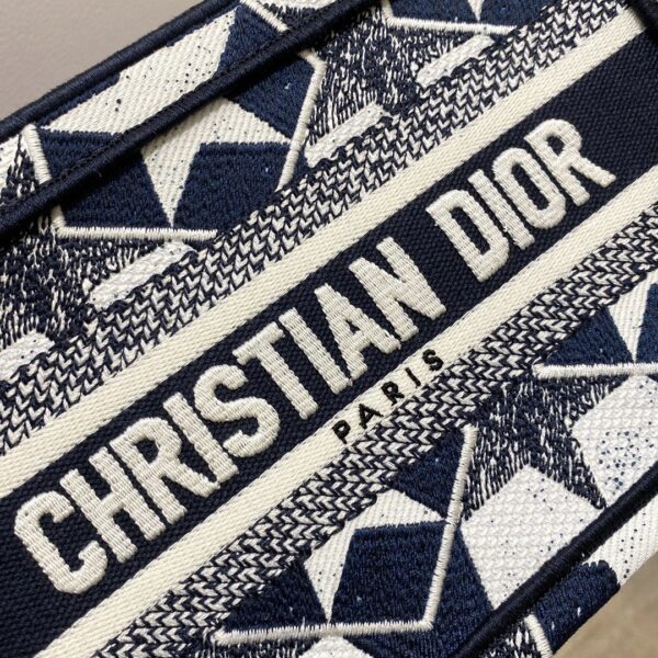 1:1 Replica Christian Dior Mini Book Tote Bag in Dior Étoile Embroidery Dior Bag,  Blue/White, For Women Women’s Handbags, 22.5cm CD
