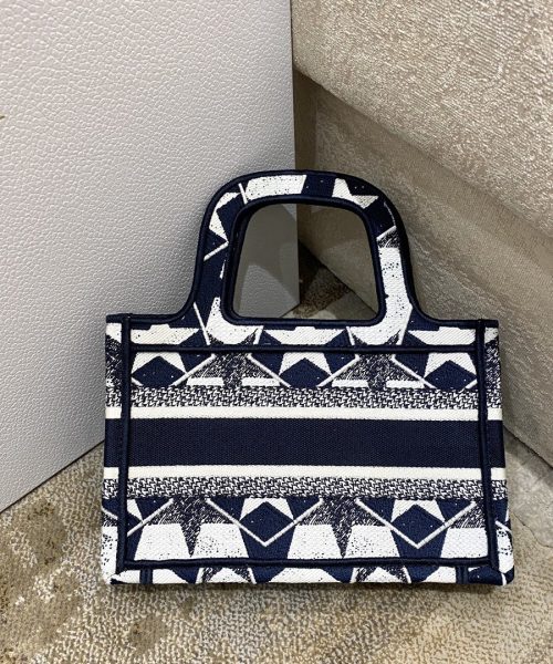 1:1 Replica Christian Dior Mini Book Tote Bag in Dior Étoile Embroidery Dior Bag,  Blue/White, For Women Women’s Handbags, 22.5cm CD