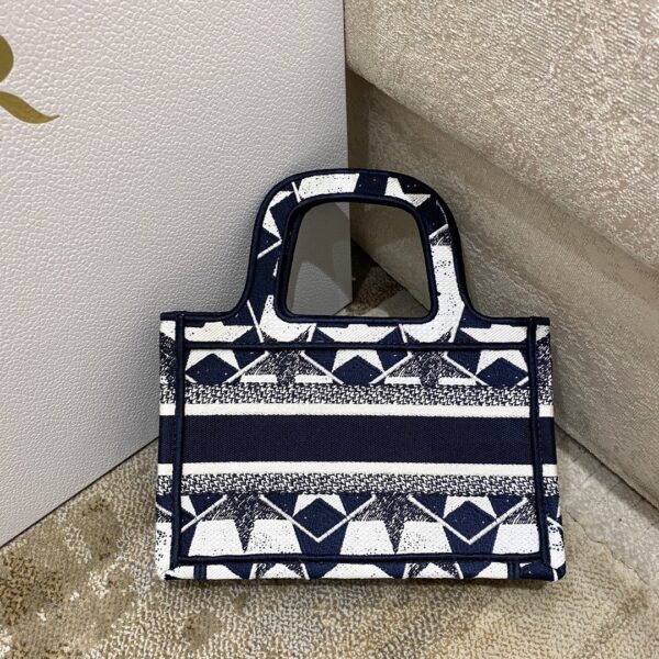 1:1 Replica Christian Dior Mini Book Tote Bag in Dior Étoile Embroidery Dior Bag,  Blue/White, For Women Women’s Handbags, 22.5cm CD