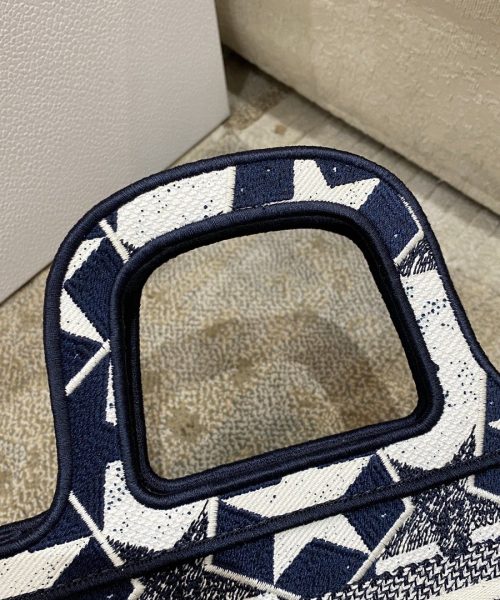 1:1 Replica Christian Dior Mini Book Tote Bag in Dior Étoile Embroidery Dior Bag,  Blue/White, For Women Women’s Handbags, 22.5cm CD