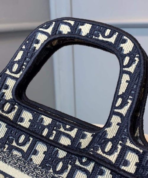 1:1 Replica Christian Dior Mini Dior Book Tote Bag Blue By Maria Grazia Chiuri For Women 9in/23cm CD S5475ZRIW_M928