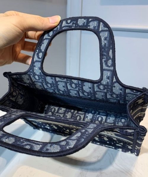 1:1 Replica Christian Dior Mini Dior Book Tote Bag Blue By Maria Grazia Chiuri For Women 9in/23cm CD S5475ZRIW_M928