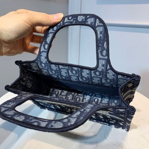 1:1 Replica Christian Dior Mini Dior Book Tote Bag Blue By Maria Grazia Chiuri For Women 9in/23cm CD S5475ZRIW_M928