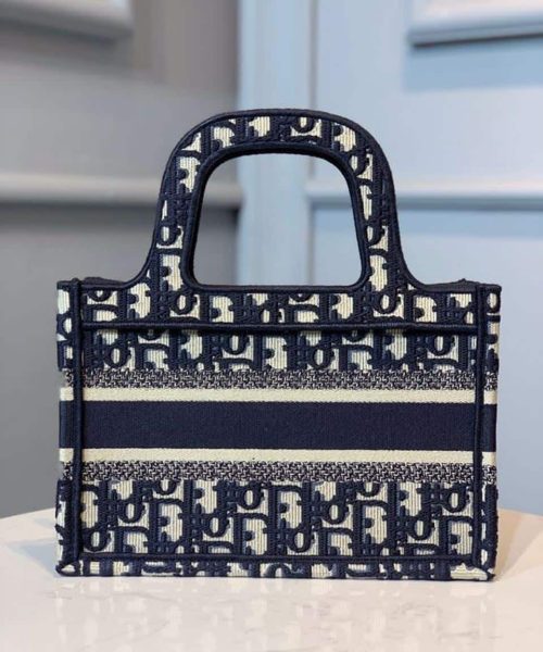 1:1 Replica Christian Dior Mini Dior Book Tote Bag Blue By Maria Grazia Chiuri For Women 9in/23cm CD S5475ZRIW_M928