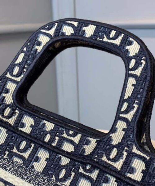 1:1 Replica Christian Dior Mini Dior Book Tote Bag Blue By Maria Grazia Chiuri For Women 9in/23cm CD S5475ZRIW_M928
