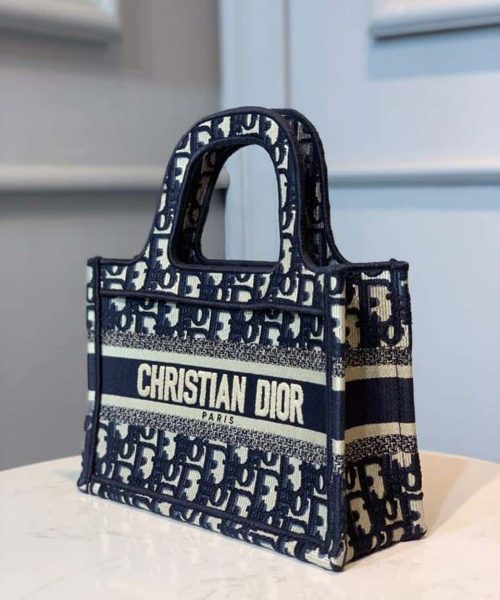 1:1 Replica Christian Dior Mini Dior Book Tote Bag Blue By Maria Grazia Chiuri For Women 9in/23cm CD S5475ZRIW_M928