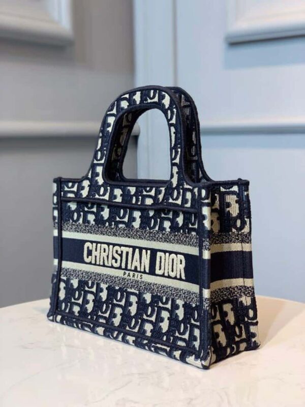 1:1 Replica Christian Dior Mini Dior Book Tote Bag Blue By Maria Grazia Chiuri For Women 9in/23cm CD S5475ZRIW_M928