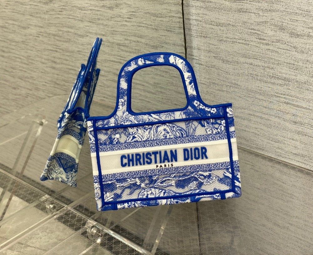 1:1 Replica Christian Dior Mini Dior Book Tote Blue, For Women Women’s Handbags 9in/23cm CD
