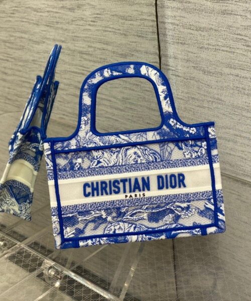 1:1 Replica Christian Dior Mini Dior Book Tote Blue, For Women Women’s Handbags 9in/23cm CD