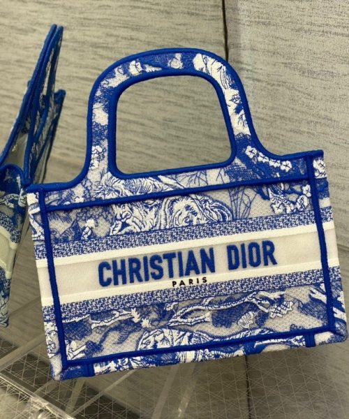 1:1 Replica Christian Dior Mini Dior Book Tote Blue, For Women Women’s Handbags 9in/23cm CD