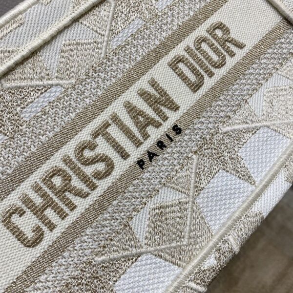 1:1 Replica Christian Dior Mini Dior Book Tote Embroidery Stars Gold Dior Bag, Beige, For Women Women’s Handbags, 9in/23cm CD