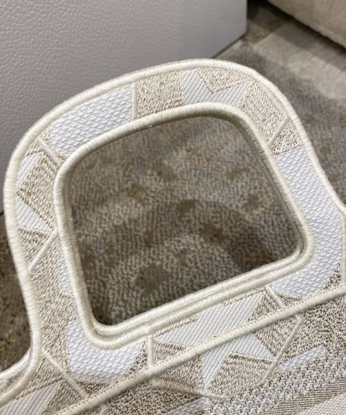 1:1 Replica Christian Dior Mini Dior Book Tote Embroidery Stars Gold Dior Bag, Beige, For Women Women’s Handbags, 9in/23cm CD
