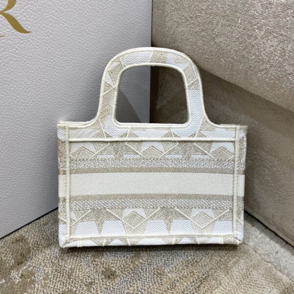 1:1 Replica Christian Dior Mini Dior Book Tote Embroidery Stars Gold Dior Bag, Beige, For Women Women’s Handbags, 9in/23cm CD