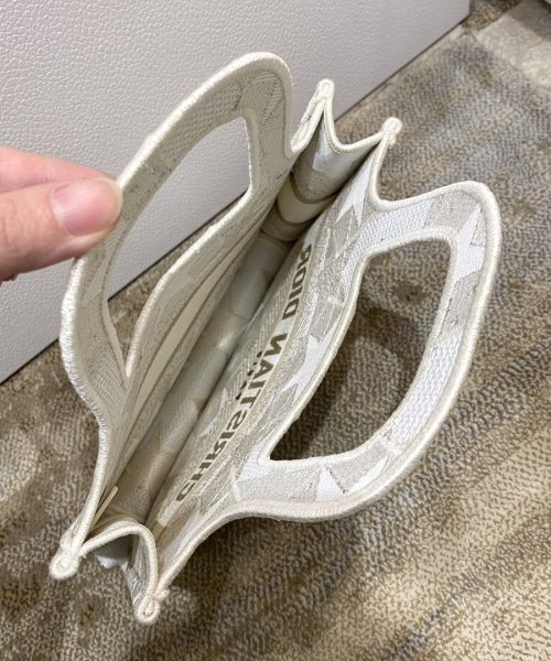 1:1 Replica Christian Dior Mini Dior Book Tote Embroidery Stars Gold Dior Bag, Beige, For Women Women’s Handbags, 9in/23cm CD