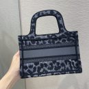 1:1 Replica Christian Dior Mini Dior Book Tote Mizza Embroidery, Blue/Black, For Women Women's Handbags, 9in/23cm CD S5475ZRHM_M962