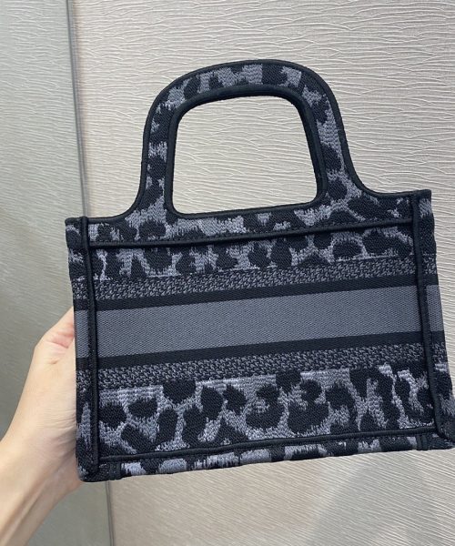 1:1 Replica Christian Dior Mini Dior Book Tote Mizza Embroidery, Blue/Black, For Women Women's Handbags, 9in/23cm CD S5475ZRHM_M962
