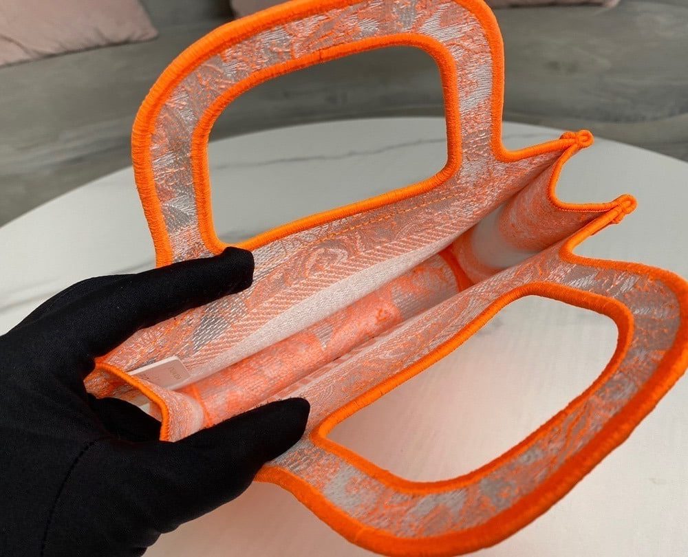 1:1 Replica Christian Dior Mini Dior Book Tote Orange For Women, Women’s Handbags 9in/23cm CD S5475ZRVJ_M057