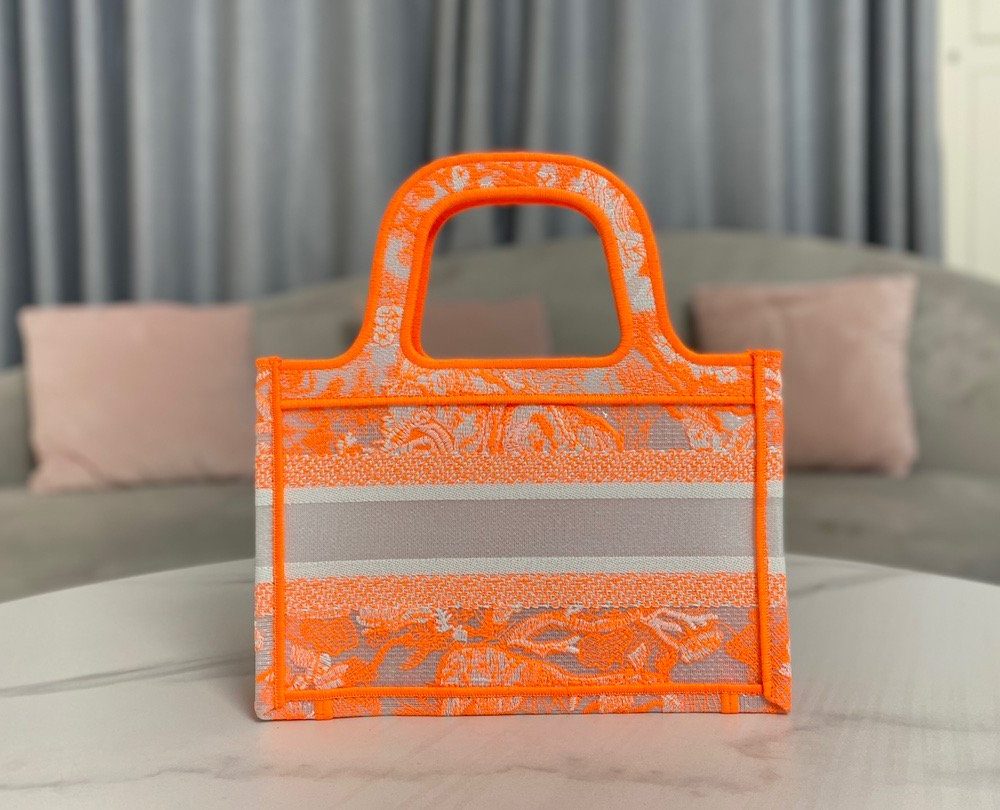 1:1 Replica Christian Dior Mini Dior Book Tote Orange For Women, Women’s Handbags 9in/23cm CD S5475ZRVJ_M057