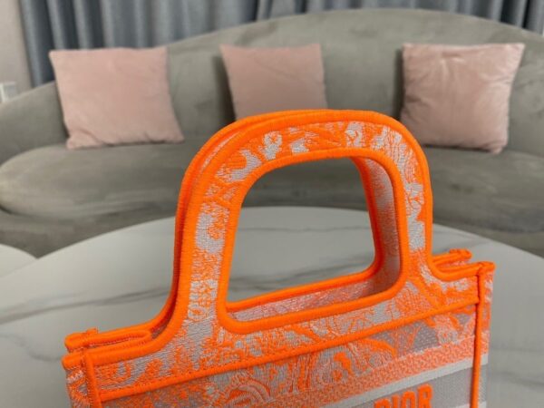 1:1 Replica Christian Dior Mini Dior Book Tote Orange For Women, Women’s Handbags 9in/23cm CD S5475ZRVJ_M057