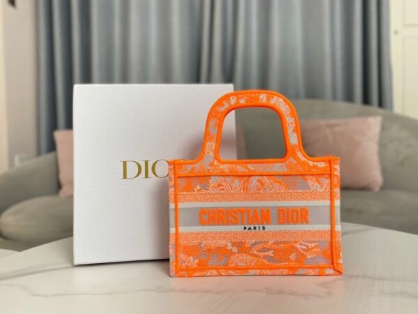 1:1 Replica Christian Dior Mini Dior Book Tote Orange For Women, Women’s Handbags 9in/23cm CD S5475ZRVJ_M057