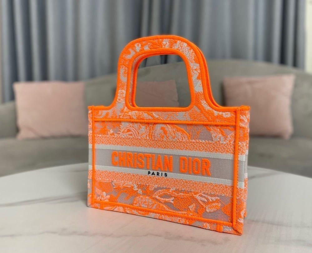 1:1 Replica Christian Dior Mini Dior Book Tote Orange For Women, Women’s Handbags 9in/23cm CD S5475ZRVJ_M057