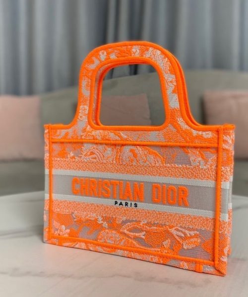 1:1 Replica Christian Dior Mini Dior Book Tote Orange For Women, Women’s Handbags 9in/23cm CD S5475ZRVJ_M057