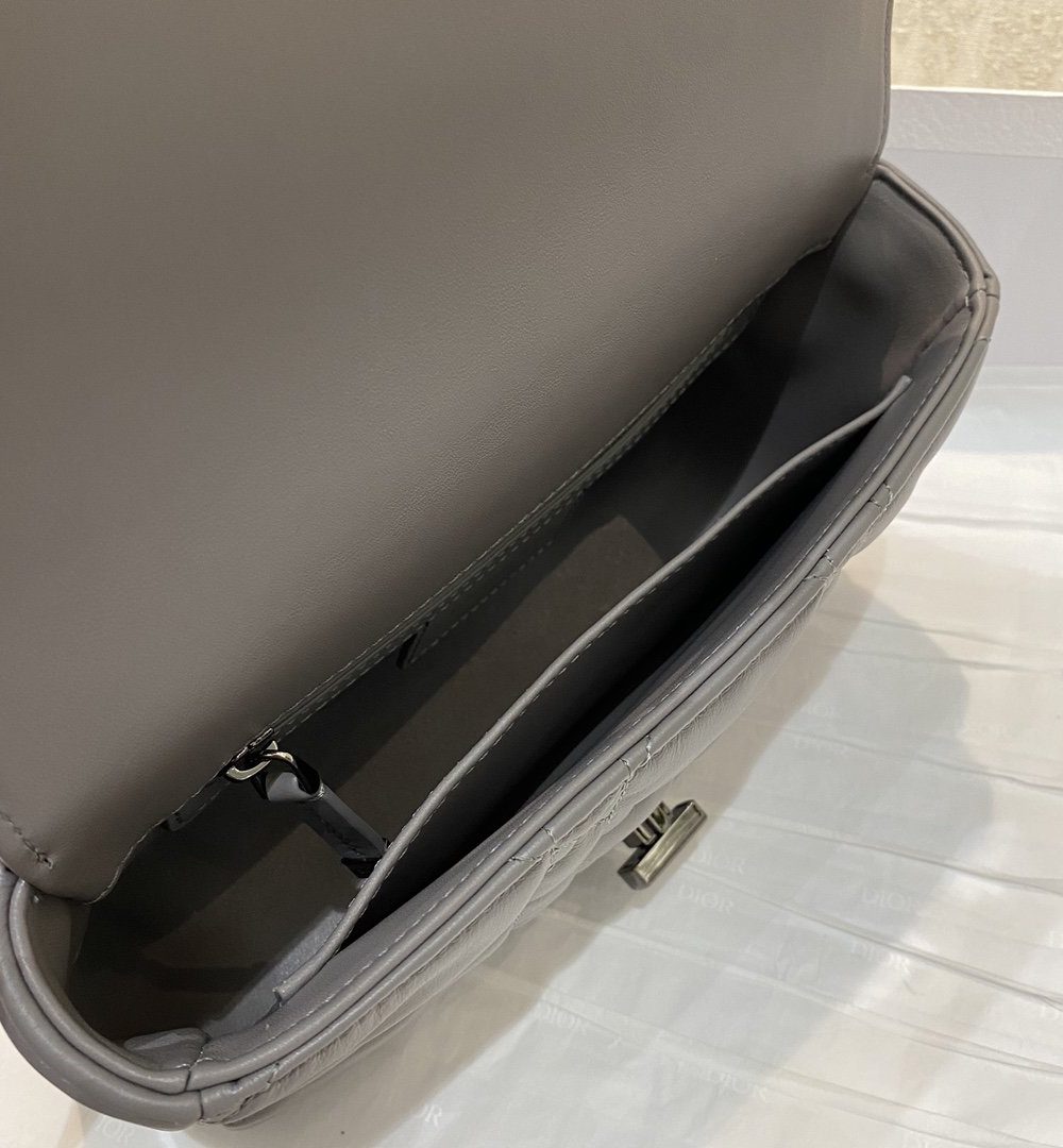 1:1 Replica Christian Dior Mini Dior Caro Bag Gray Padded Macrocannage, Gray, For Women Women’s Handbags, Crossbody Bags, 20cm CD