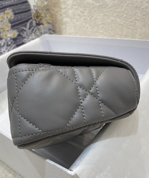 1:1 Replica Christian Dior Mini Dior Caro Bag Gray Padded Macrocannage, Gray, For Women Women’s Handbags, Crossbody Bags, 20cm CD