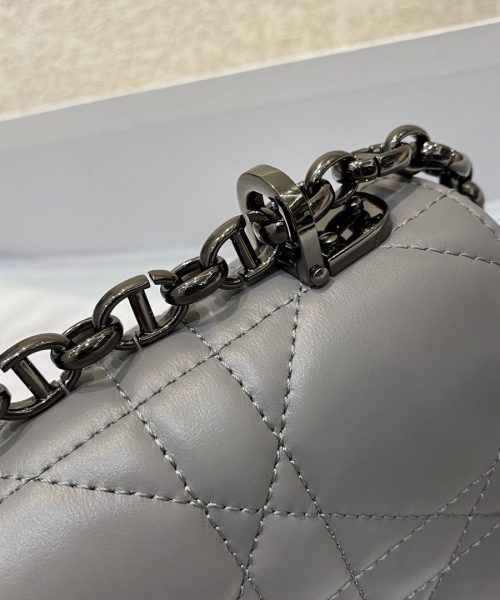 1:1 Replica Christian Dior Mini Dior Caro Bag Gray Padded Macrocannage, Gray, For Women Women’s Handbags, Crossbody Bags, 20cm CD
