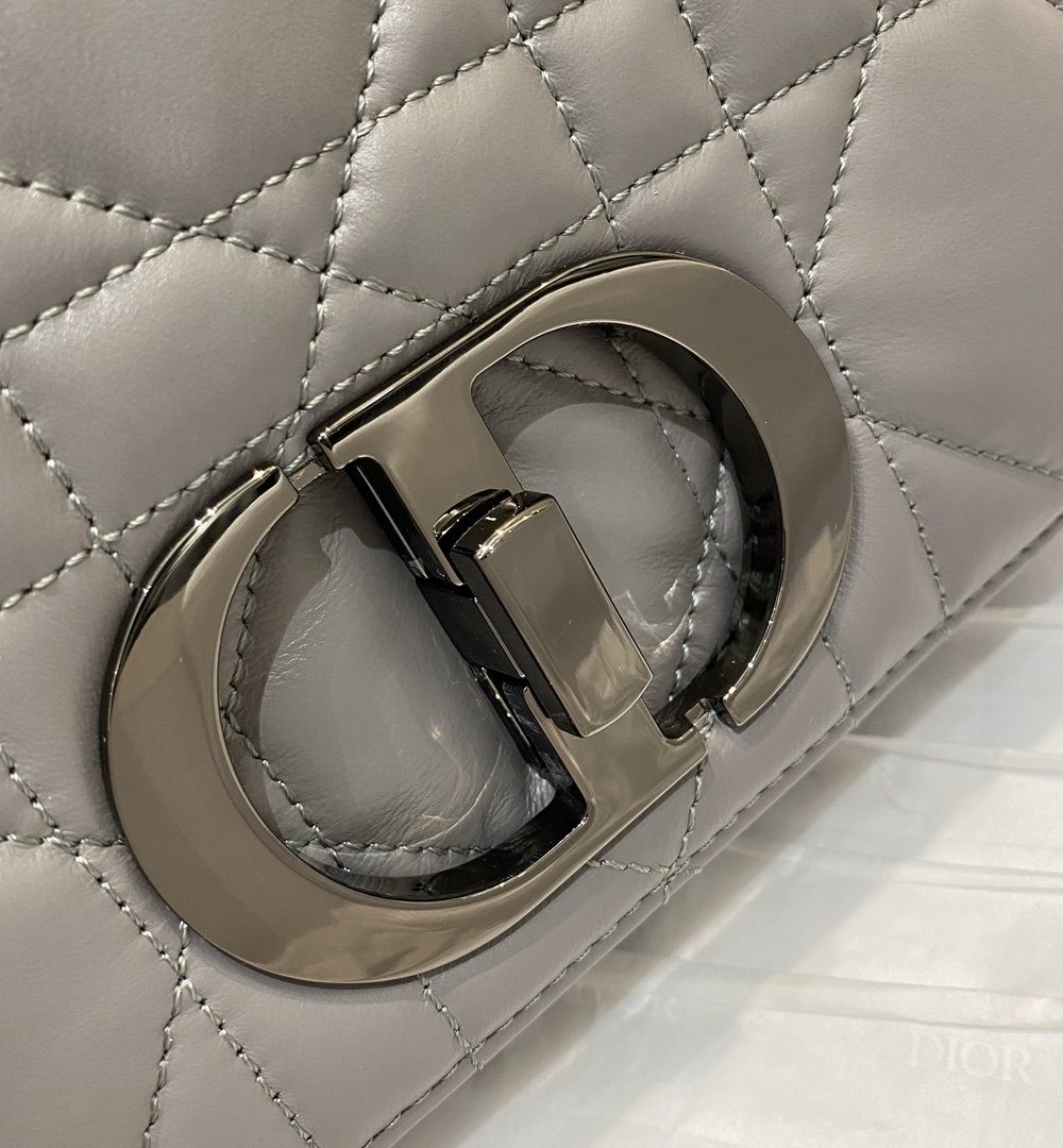 1:1 Replica Christian Dior Mini Dior Caro Bag Gray Padded Macrocannage, Gray, For Women Women’s Handbags, Crossbody Bags, 20cm CD