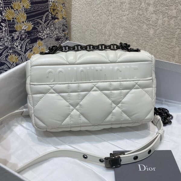1:1 Replica Christian Dior Mini Dior Caro Bag Latte Matte Padded Macrocannage, Latte White, For Women Women’s Handbags, Crossbody Bags, 20cm CD