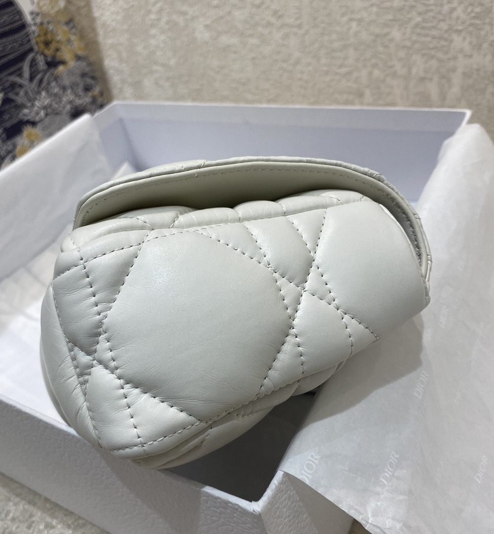 1:1 Replica Christian Dior Mini Dior Caro Bag Latte Matte Padded Macrocannage, Latte White, For Women Women’s Handbags, Crossbody Bags, 20cm CD