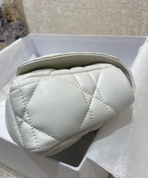1:1 Replica Christian Dior Mini Dior Caro Bag Latte Matte Padded Macrocannage, Latte White, For Women Women’s Handbags, Crossbody Bags, 20cm CD
