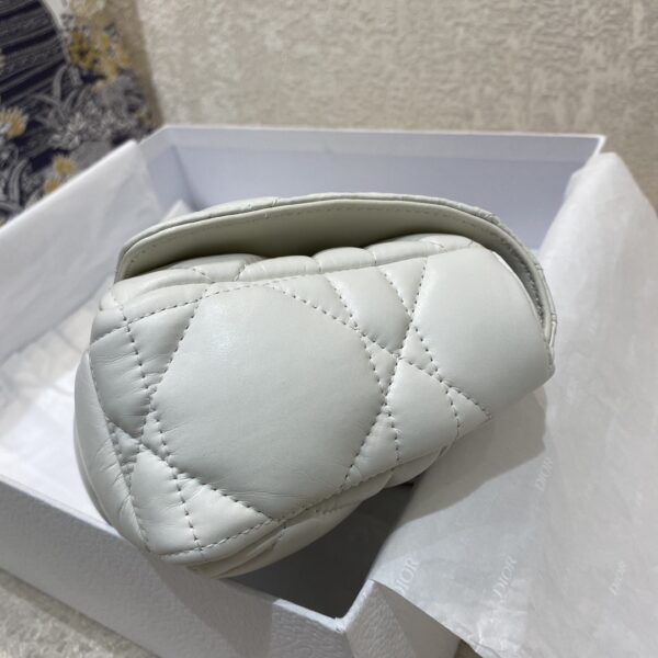1:1 Replica Christian Dior Mini Dior Caro Bag Latte Matte Padded Macrocannage, Latte White, For Women Women’s Handbags, Crossbody Bags, 20cm CD