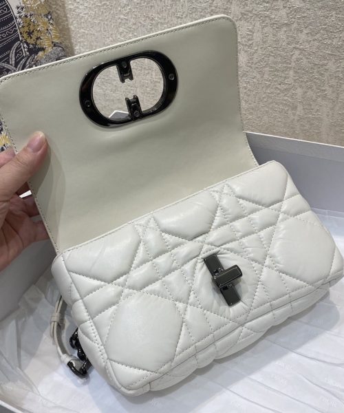 1:1 Replica Christian Dior Mini Dior Caro Bag Latte Matte Padded Macrocannage, Latte White, For Women Women’s Handbags, Crossbody Bags, 20cm CD