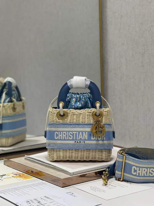1:1 Replica Christian Dior Mini Lady Dior Bag Blue, For Women, Women’s Handbags 17cm/6.5in CD M0505OMVD_M808