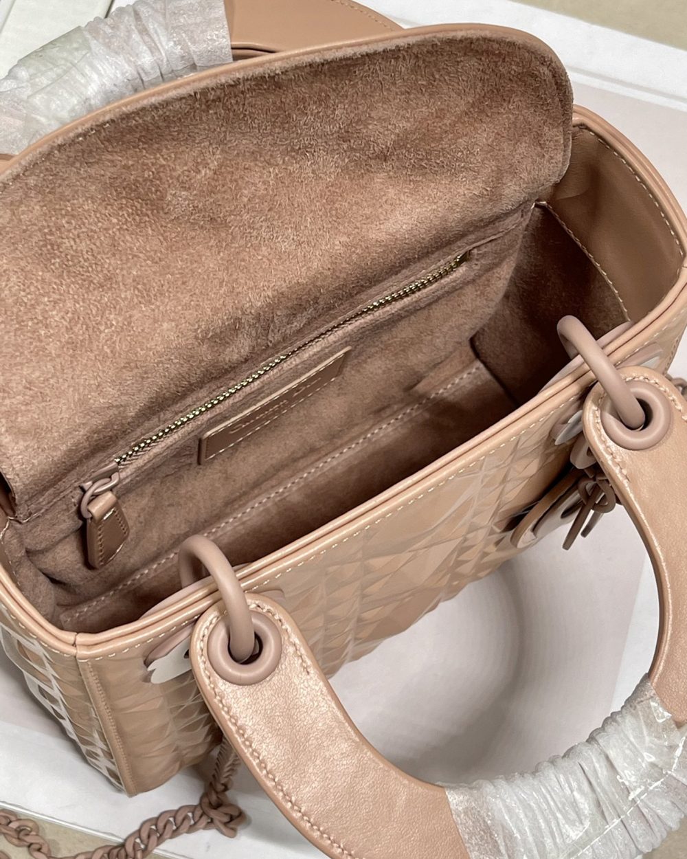 1:1 Replica Christian Dior Mini Lady Dior Bag Cannage with Beaded Motif, Brown, For Women Women’s Handbags, Crossbody Bags, 18cm CD